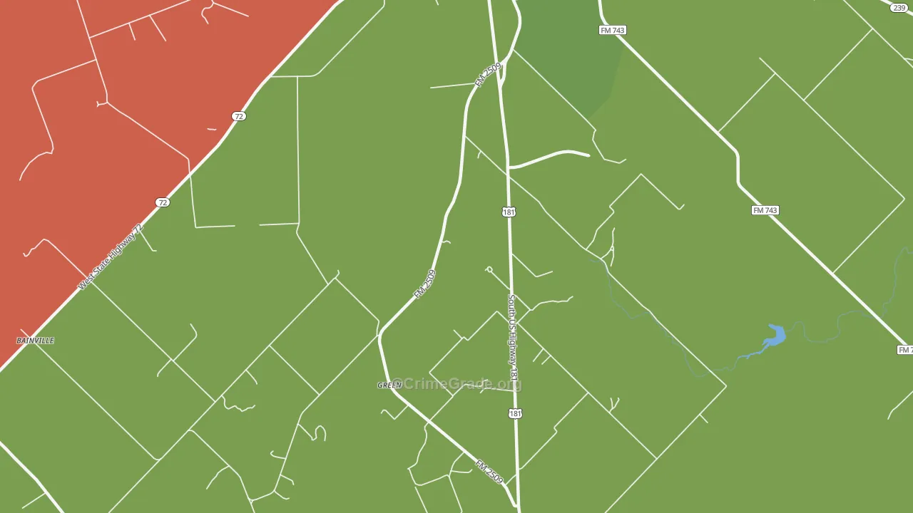 Green, TX Map of Drug-Related Crime Rates
