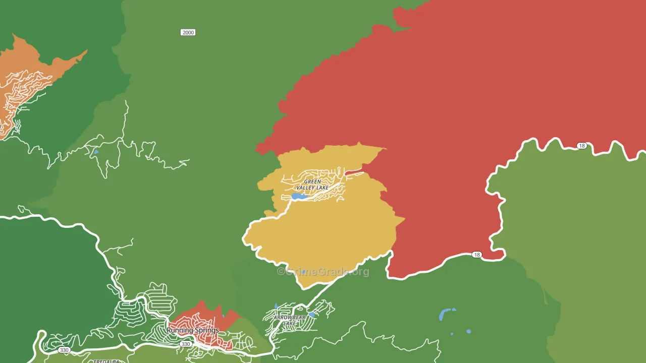 Green Valley Lake, CA Map of Drug-Related Crime Rates