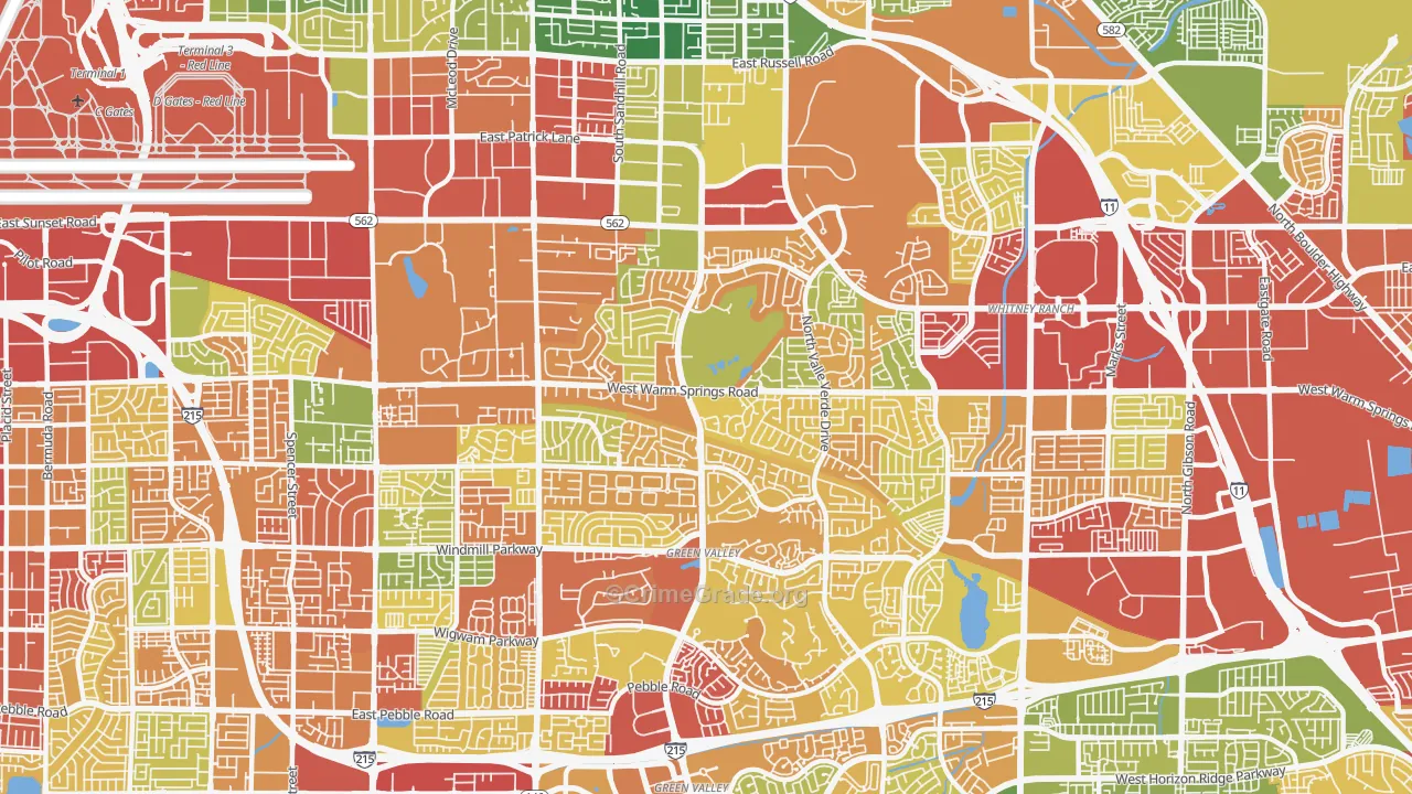Green Valley North, Henderson, NV Map of Drug-Related Crime Rates