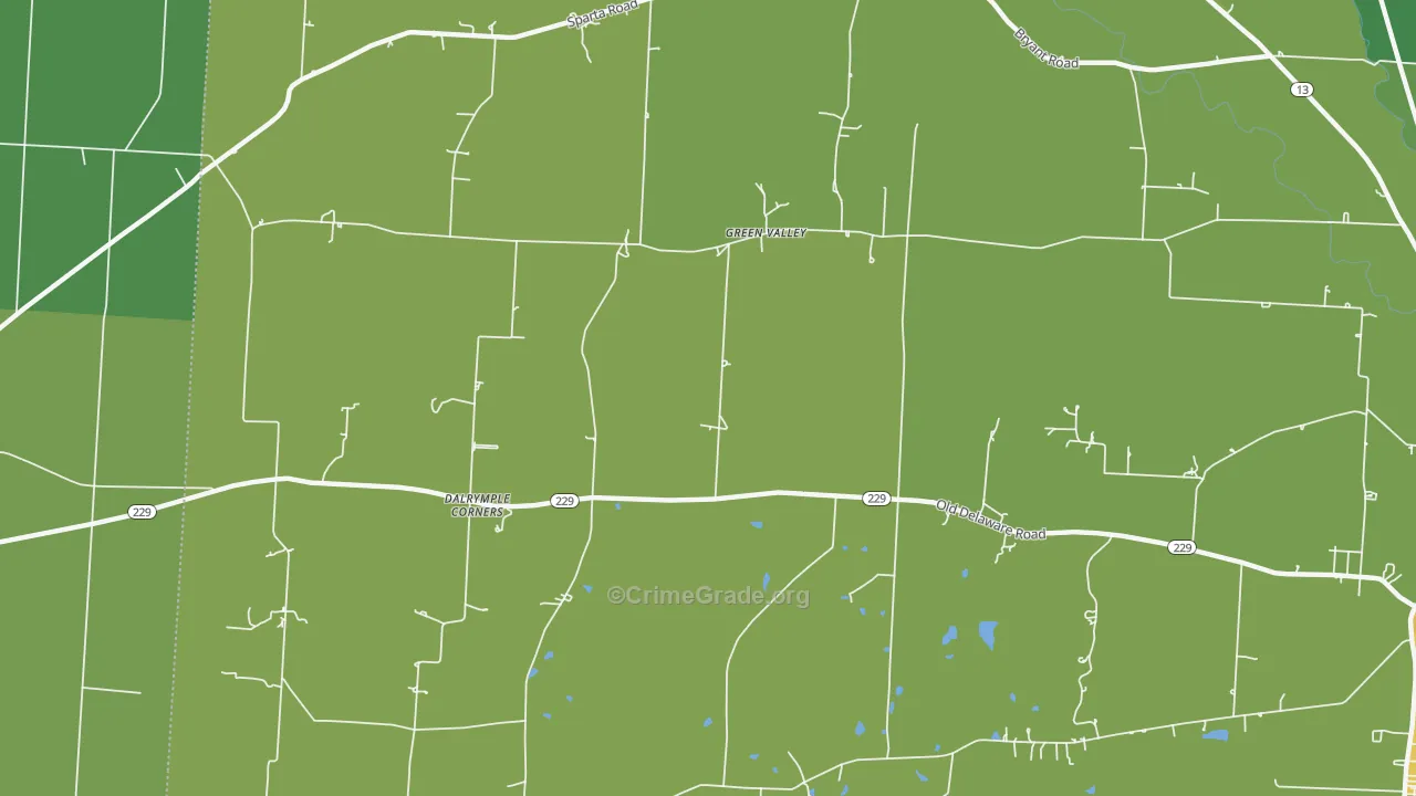 Green Valley, OH Map of Drug-Related Crime Rates