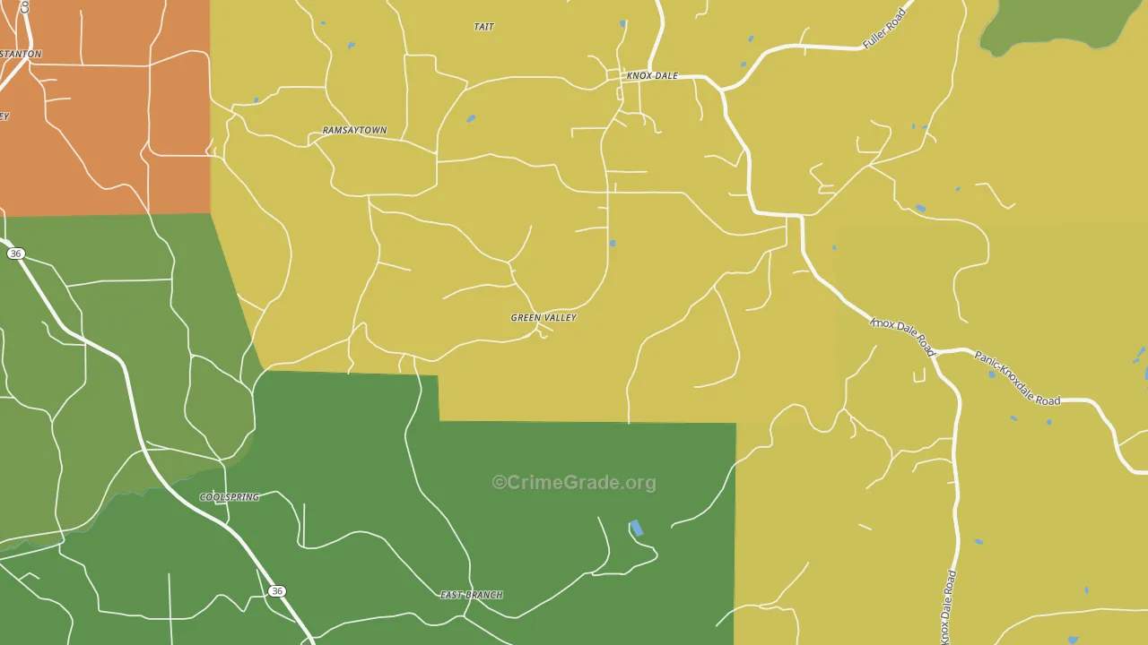 Green Valley, PA Map of Drug-Related Crime Rates