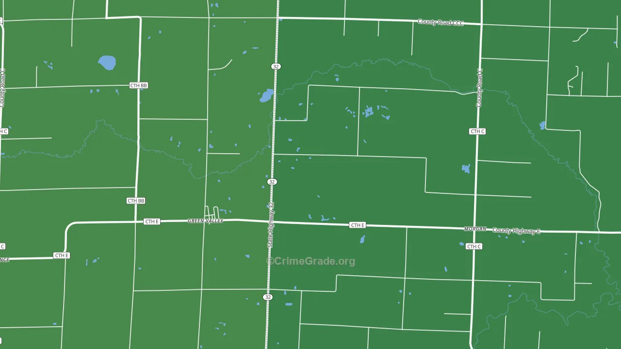 Green Valley, WI Map of Drug-Related Crime Rates