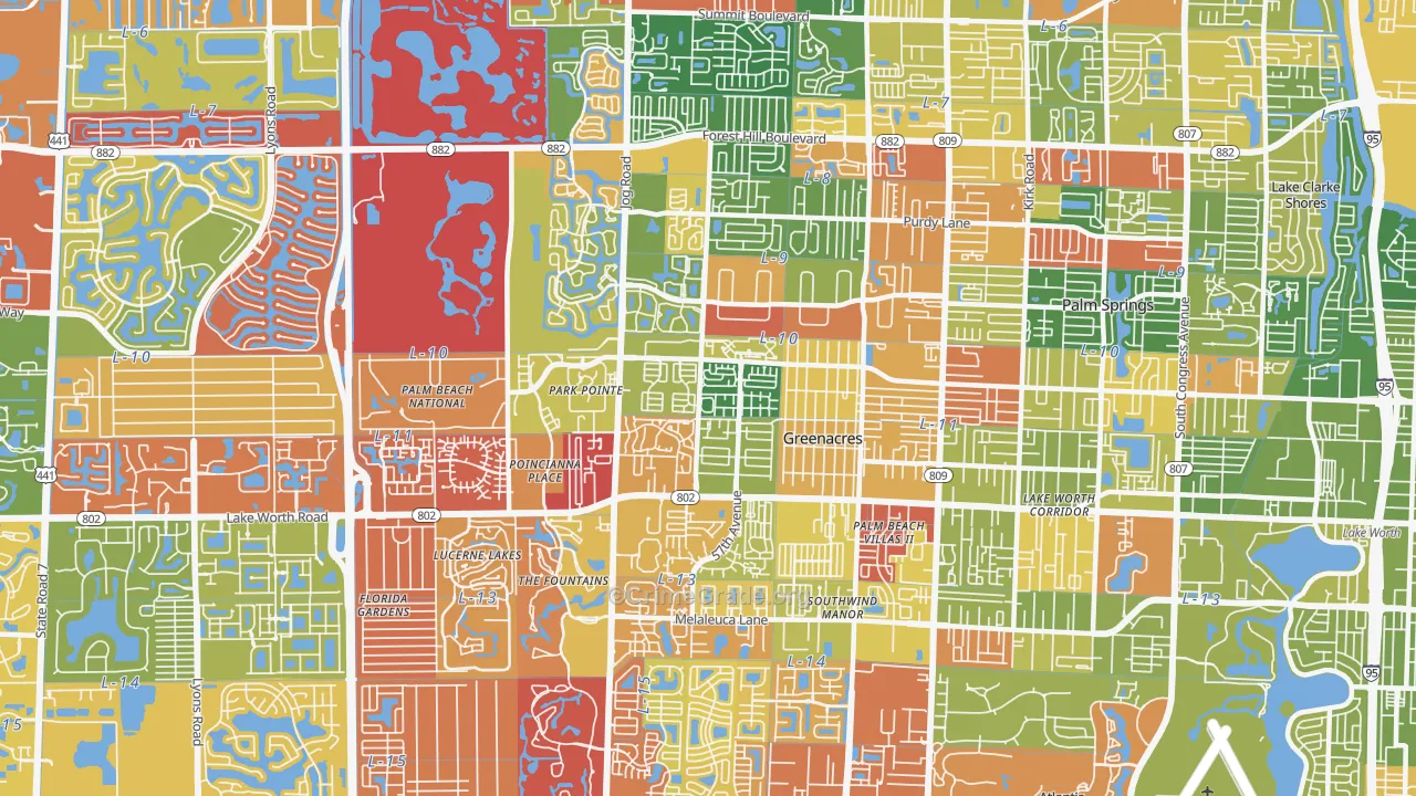 Greenacres, FL Map of Drug-Related Crime Rates