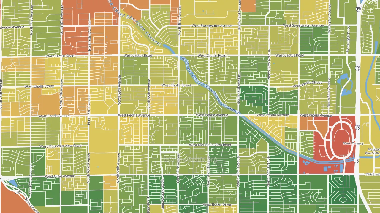 Greenbriar, Glendale, AZ Map of Drug-Related Crime Rates