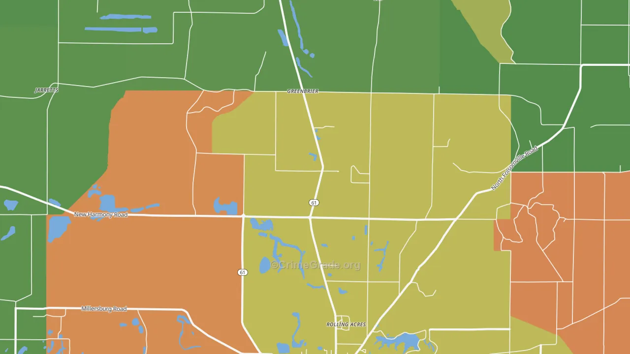 Greenbrier, IN Map of Drug-Related Crime Rates