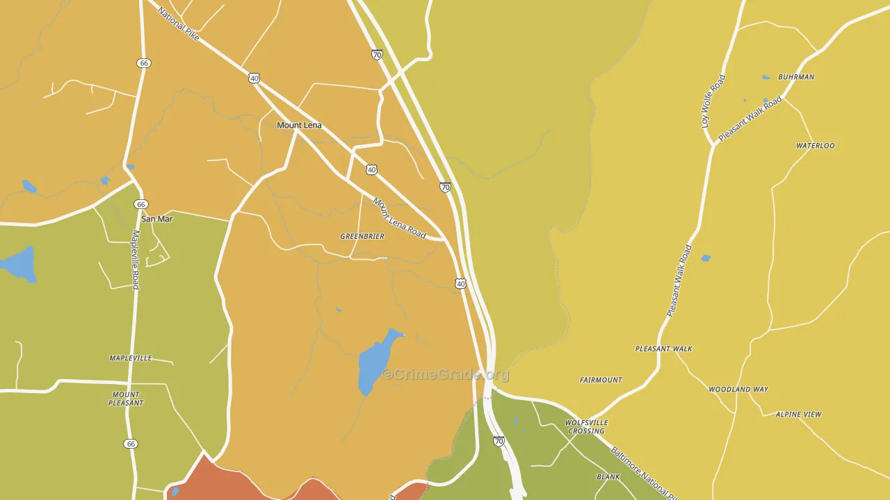 Greenbrier, MD Map of Drug-Related Crime Rates