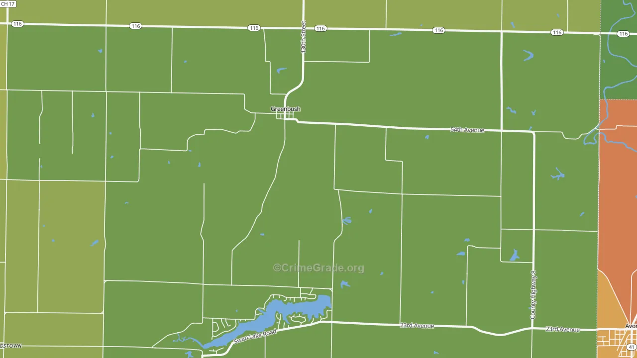 Greenbush, IL Map of Drug-Related Crime Rates