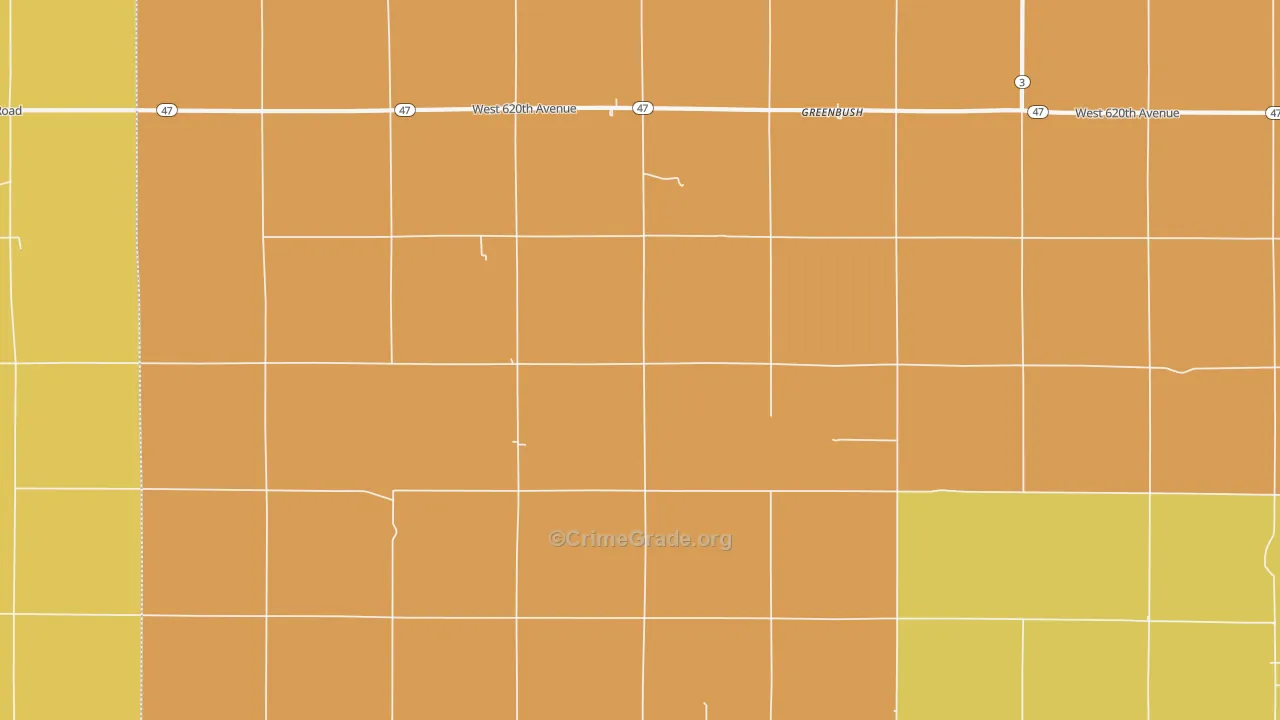 Greenbush, KS Map of Drug-Related Crime Rates