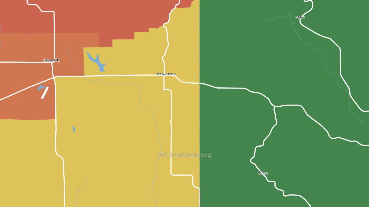 Greencastle, MO Map of Drug-Related Crime Rates