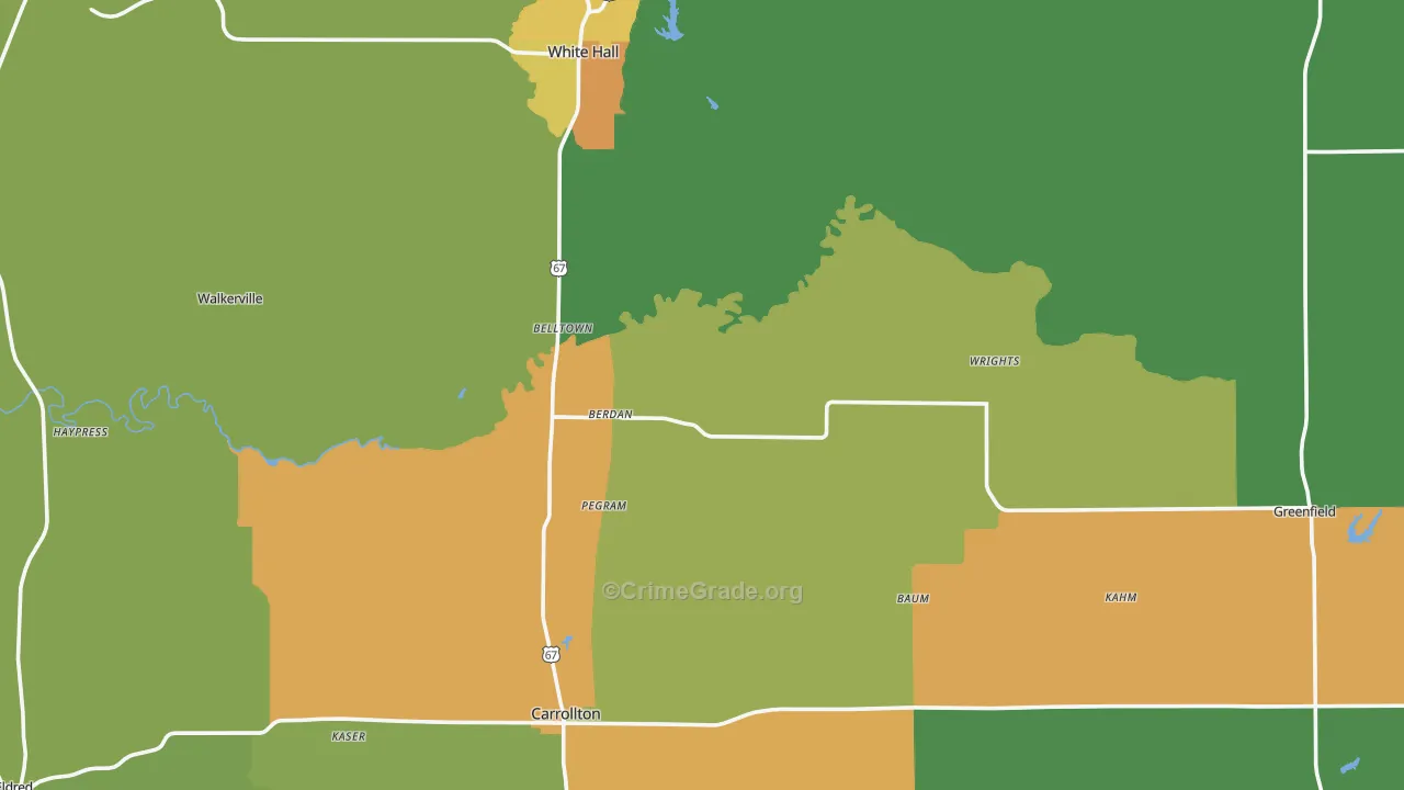 Greene County, IL Map of Drug-Related Crime Rates