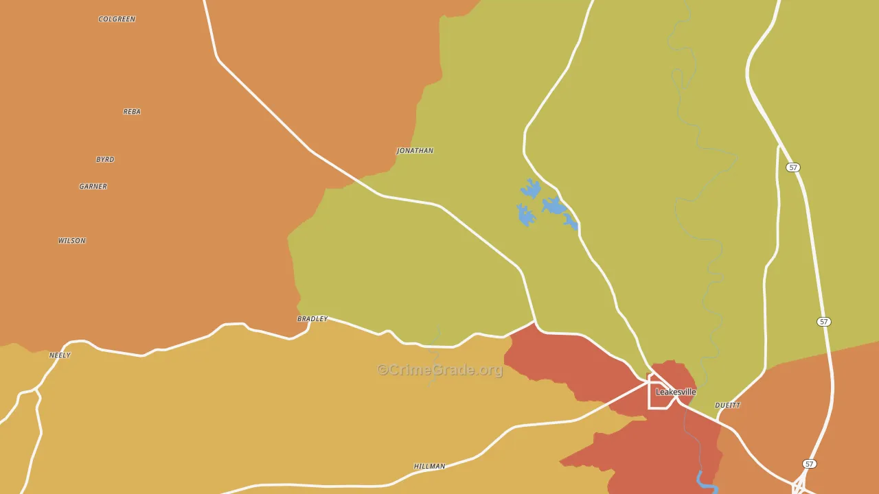 Greene County, MS Map of Drug-Related Crime Rates