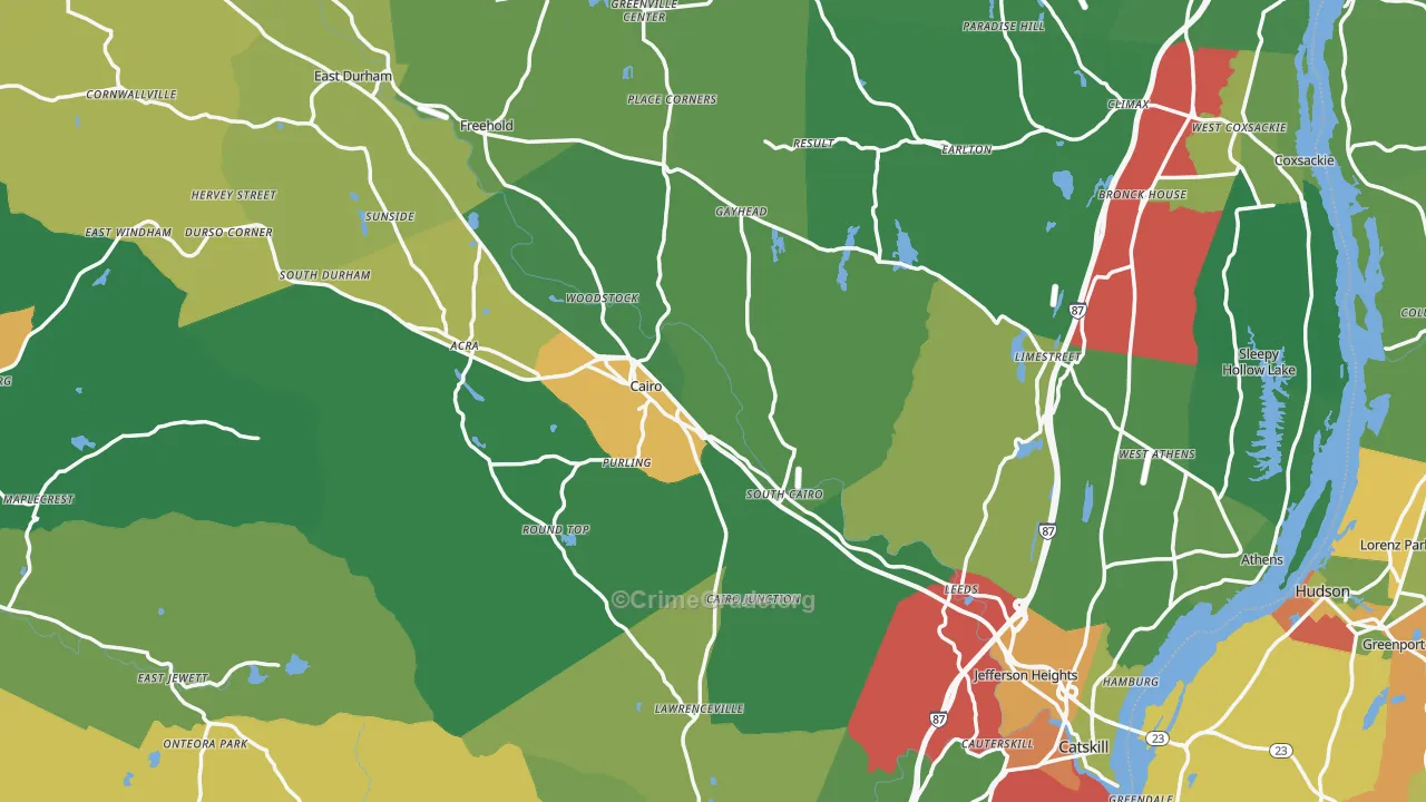 Greene County, NY Map of Drug-Related Crime Rates