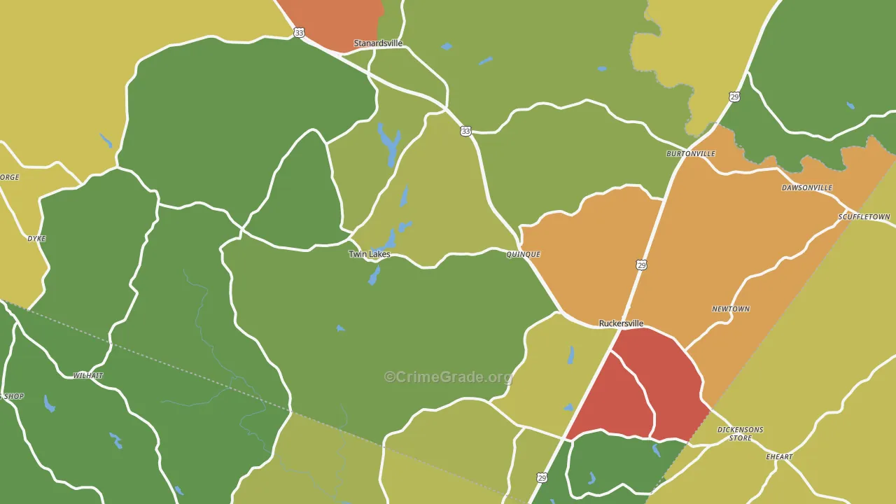 Greene County, VA Map of Drug-Related Crime Rates