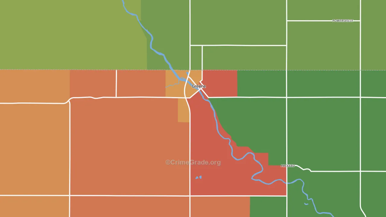 Greene, IA Map of Drug-Related Crime Rates