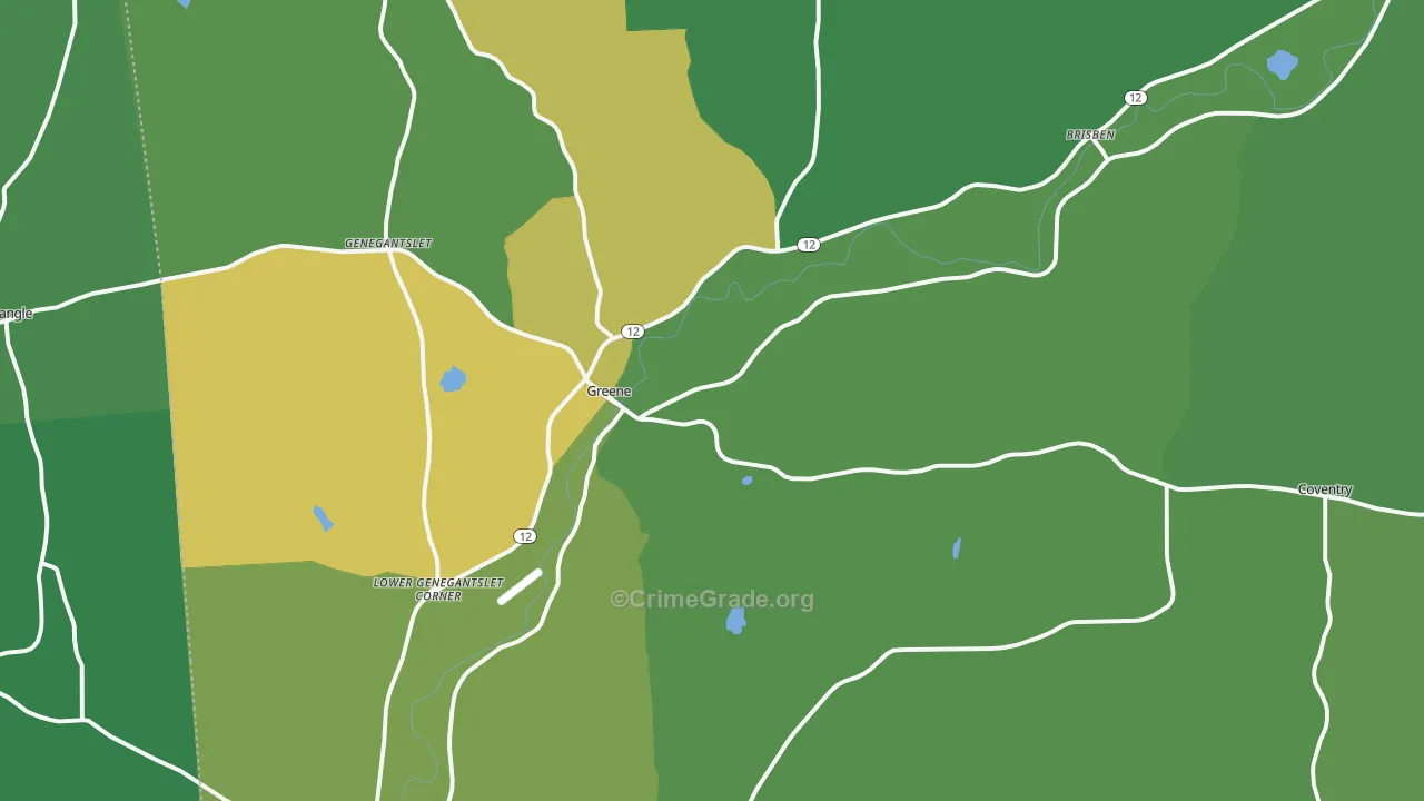 Greene, NY Map of Drug-Related Crime Rates
