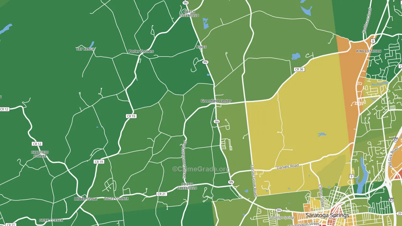 Greenfield Center, NY Map of Drug-Related Crime Rates