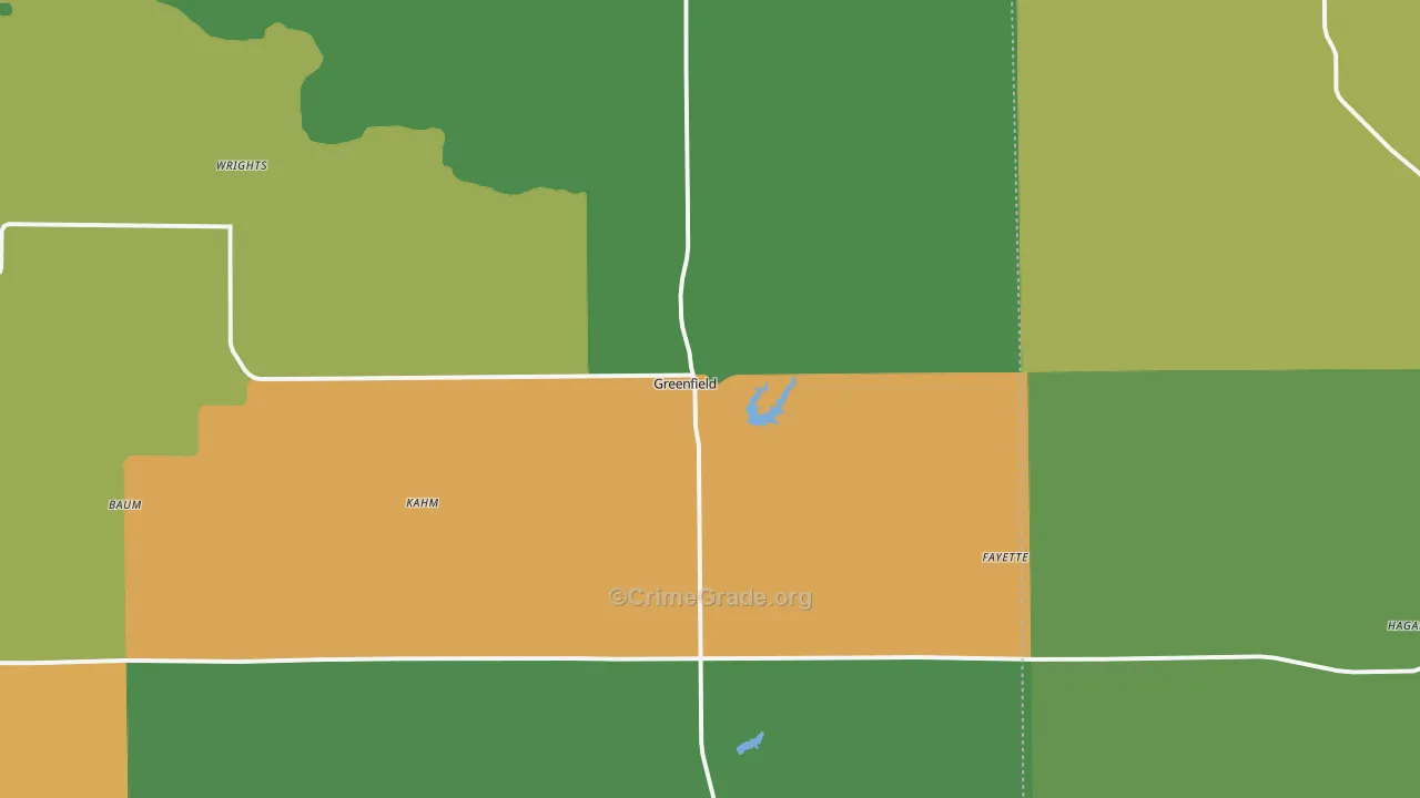 Greenfield, IL Map of Drug-Related Crime Rates