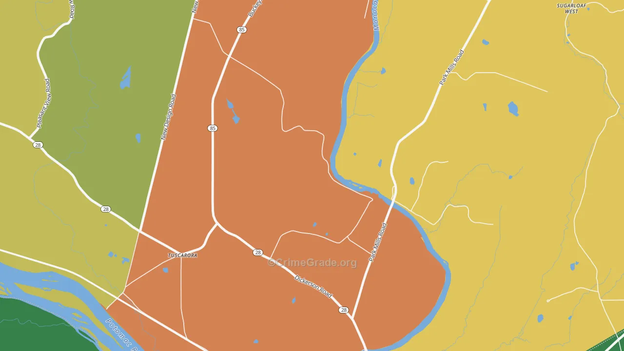 Greenfield Mills, MD Map of Drug-Related Crime Rates