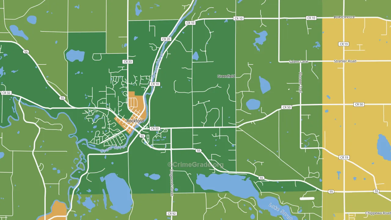 Greenfield, MN Map of Drug-Related Crime Rates