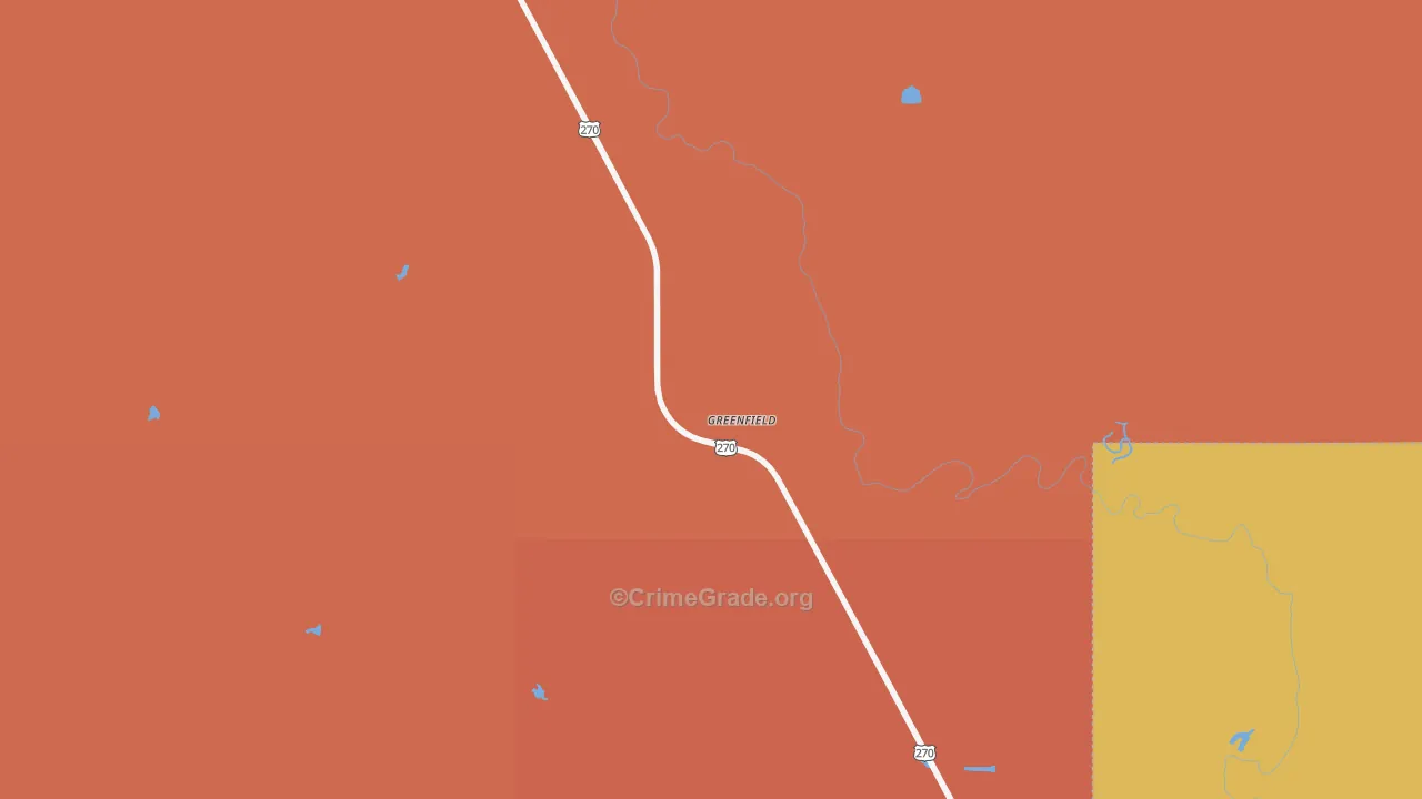 Greenfield, OK Map of Drug-Related Crime Rates