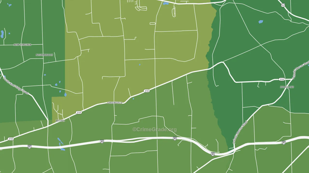 Greenfield, PA Map of Drug-Related Crime Rates