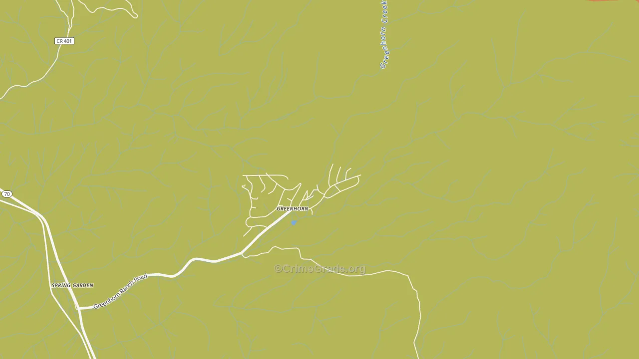 Greenhorn, CA Map of Drug-Related Crime Rates
