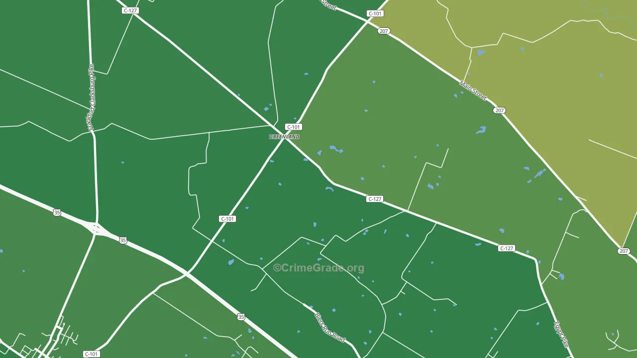 Greenland, OH Map of Drug-Related Crime Rates