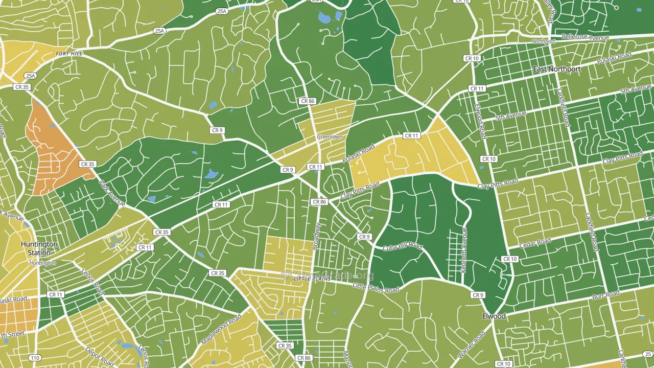 Greenlawn, NY Map of Drug-Related Crime Rates