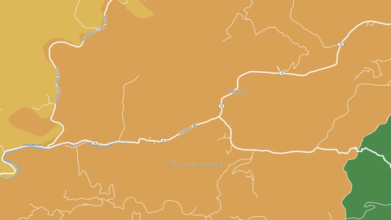 Greenleaf, OR Map of Drug-Related Crime Rates