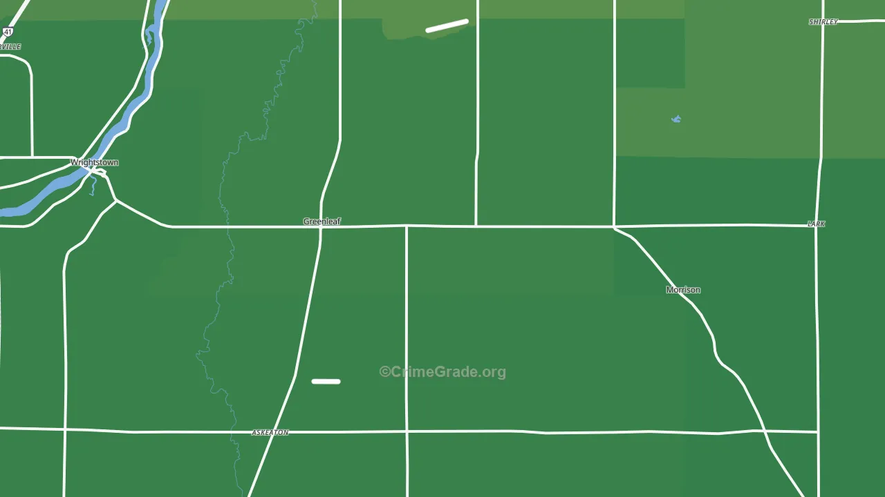 Greenleaf, WI Map of Drug-Related Crime Rates