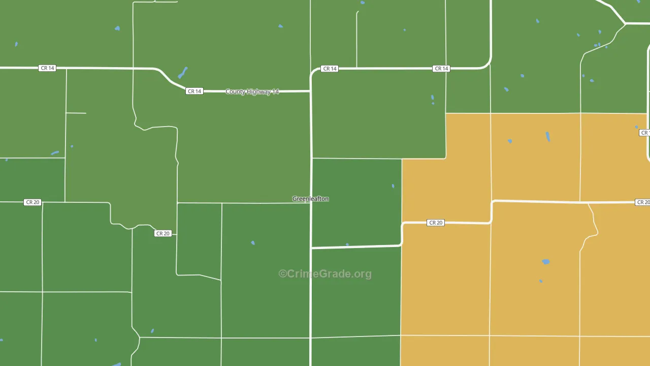 Greenleafton, MN Map of Drug-Related Crime Rates