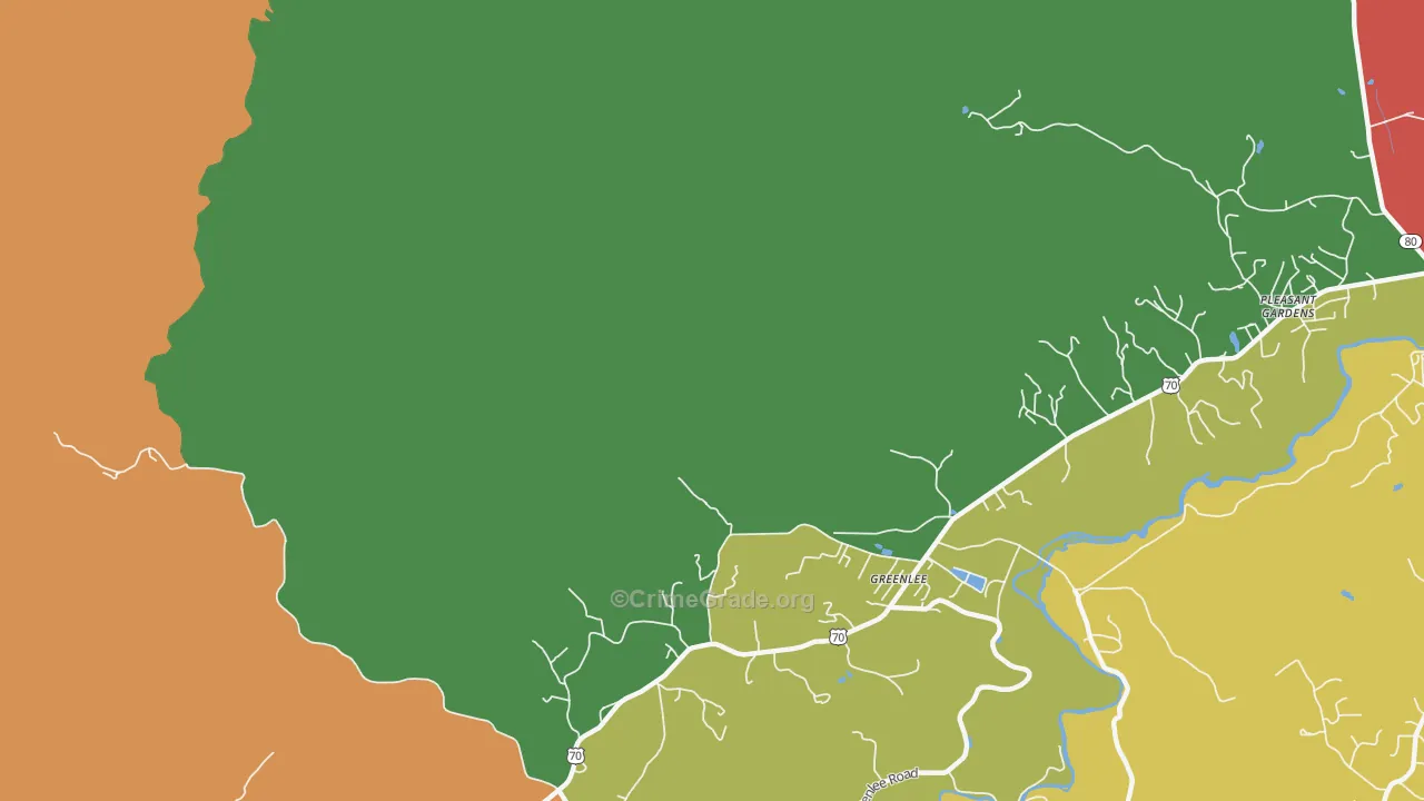Greenlee, NC Map of Drug-Related Crime Rates