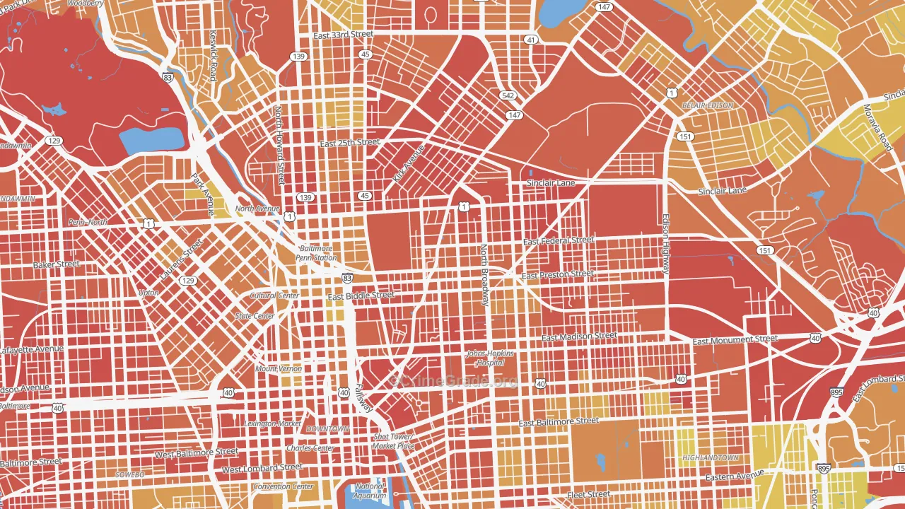 Greenmount, Baltimore, MD Map of Drug-Related Crime Rates