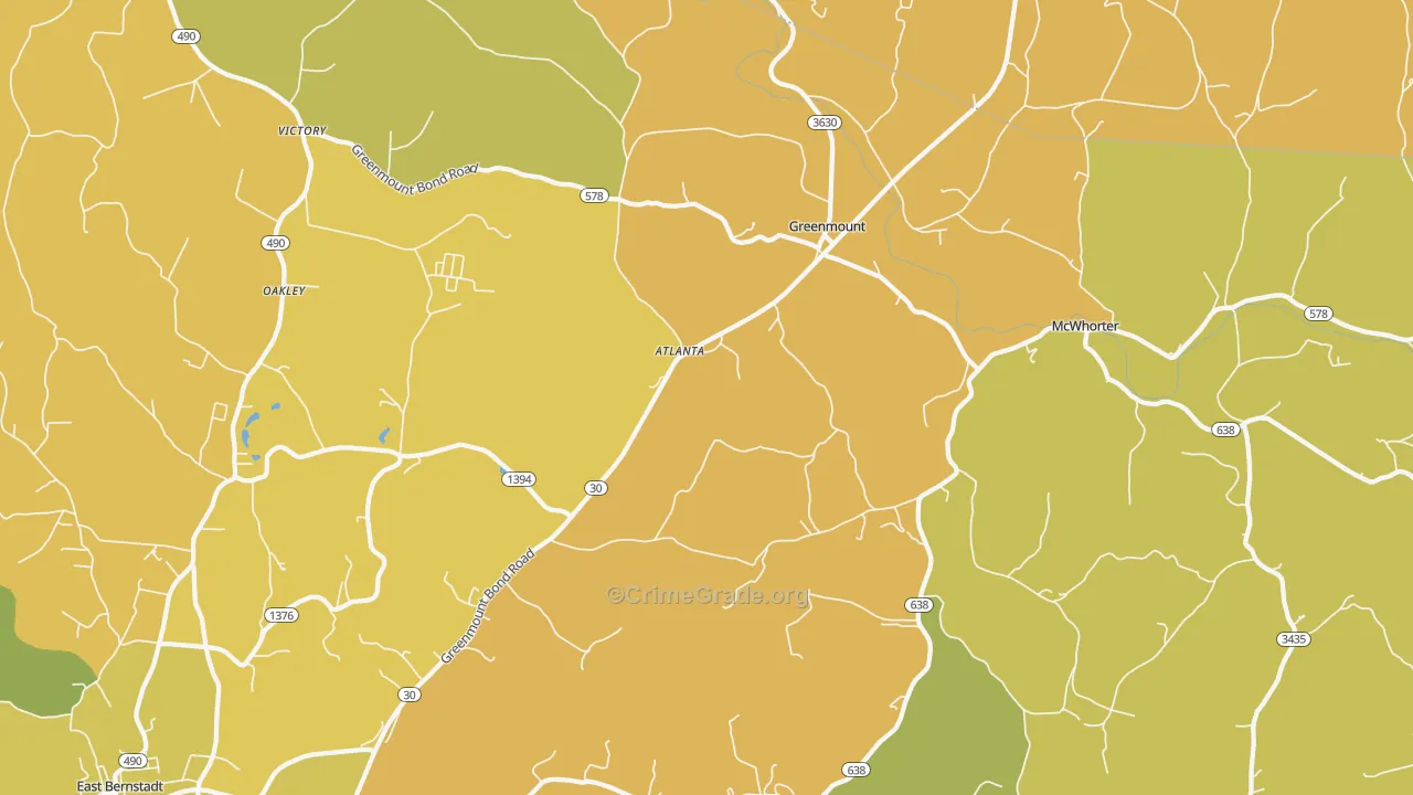 Greenmount, KY Map of Drug-Related Crime Rates