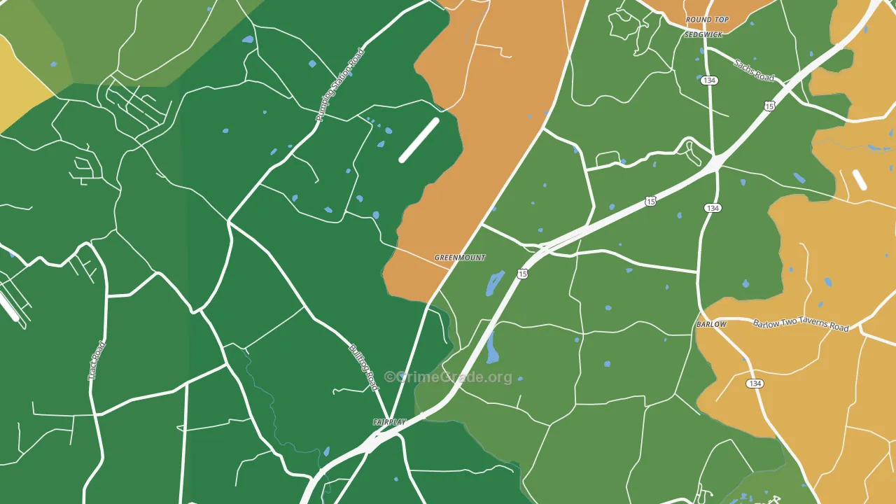 Greenmount, PA Map of Drug-Related Crime Rates