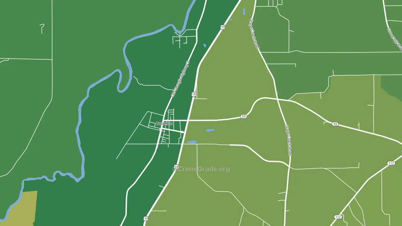 Greenough, GA Map of Drug-Related Crime Rates