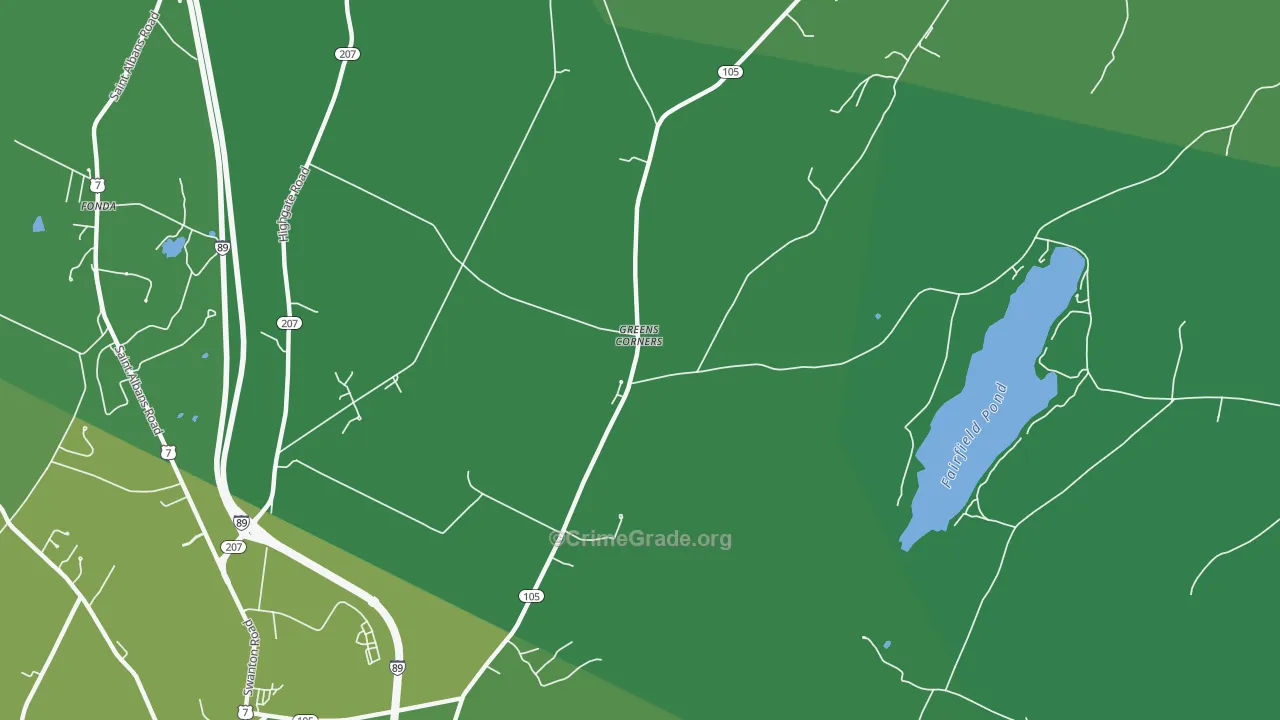 Greens Corners, VT Map of Drug-Related Crime Rates