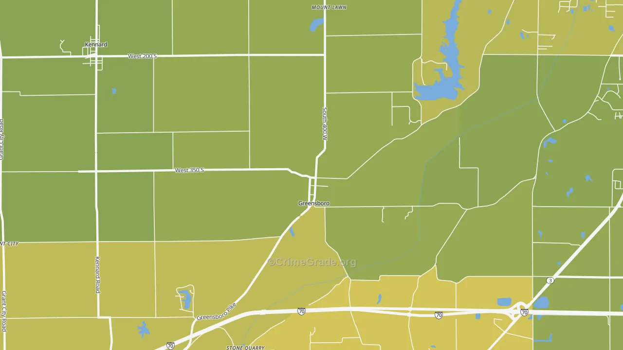 Greensboro, IN Map of Drug-Related Crime Rates