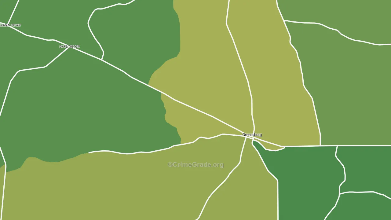 Greensburg, LA Map of Drug-Related Crime Rates