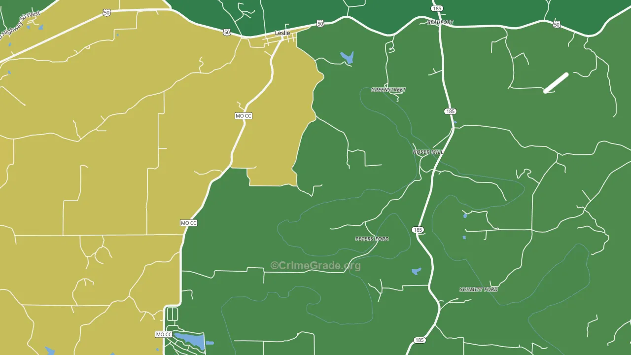Greenstreet, MO Map of Drug-Related Crime Rates