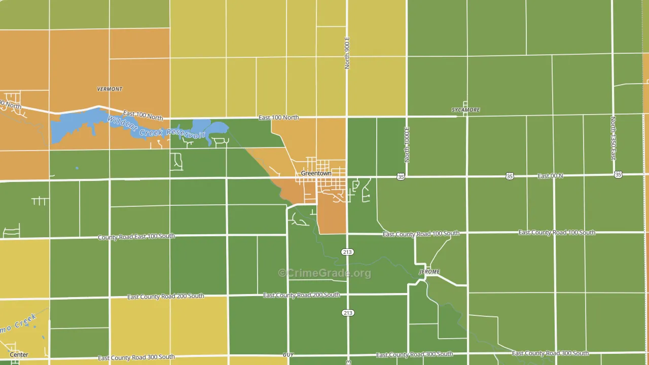 Greentown, IN Map of Drug-Related Crime Rates