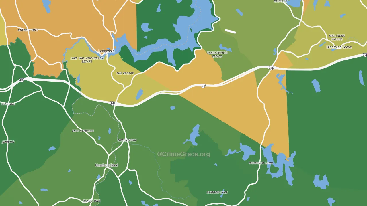 Greentown, PA Map of Drug-Related Crime Rates