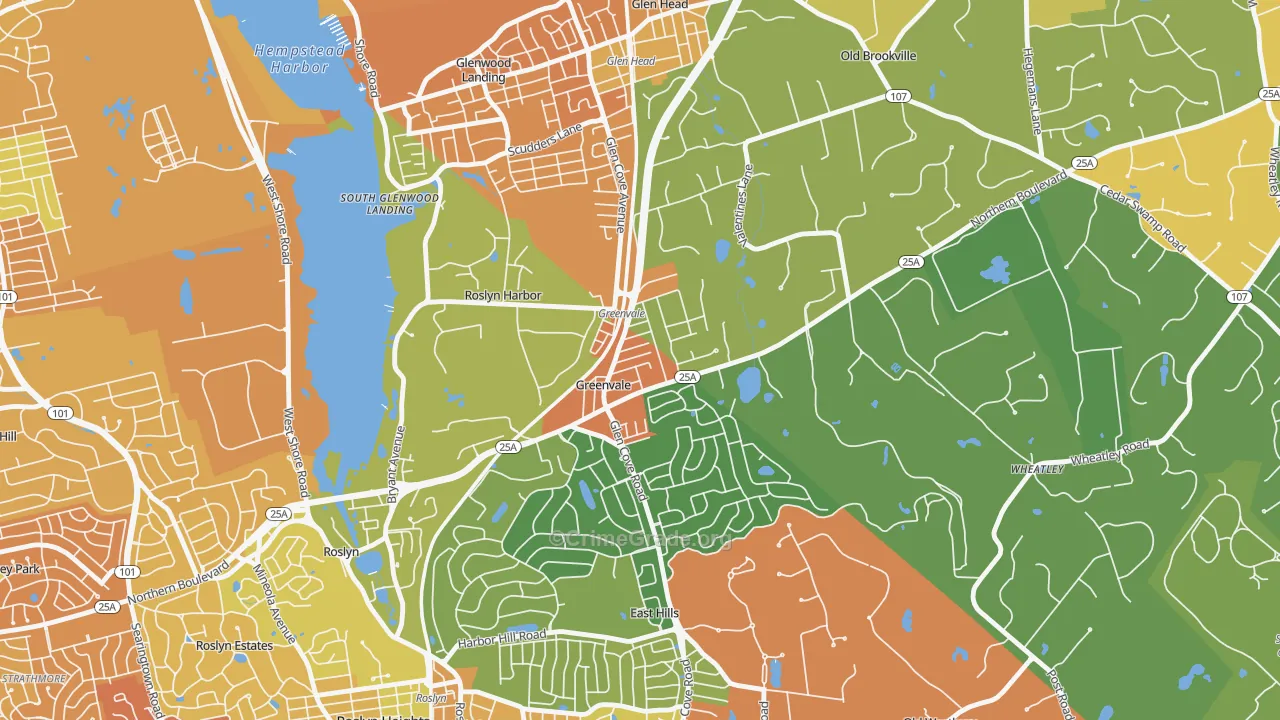 Greenvale, NY Map of Drug-Related Crime Rates