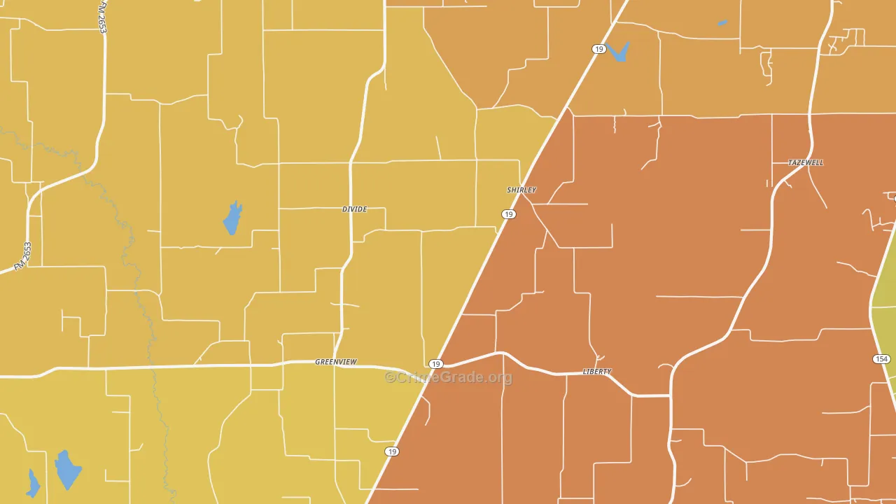 Greenview, TX Map of Drug-Related Crime Rates