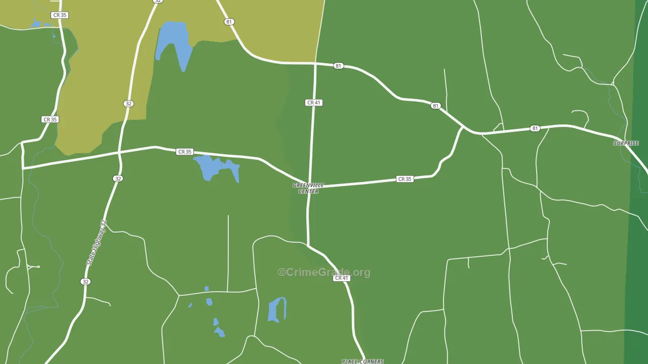 Greenville Center, NY Map of Drug-Related Crime Rates