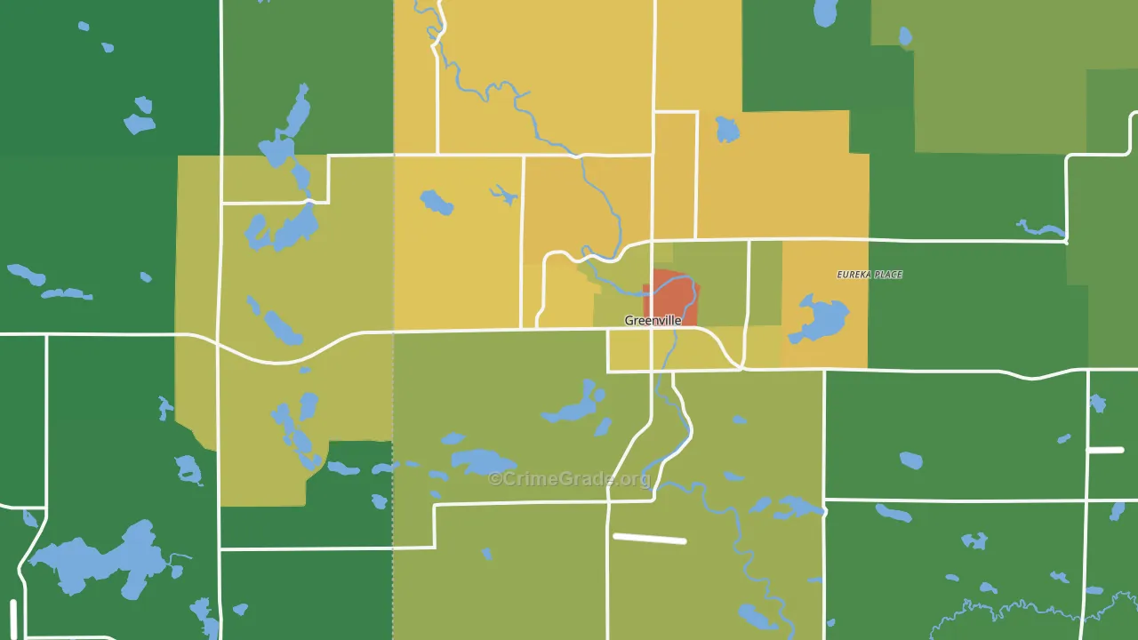 Greenville, MI Map of Drug-Related Crime Rates