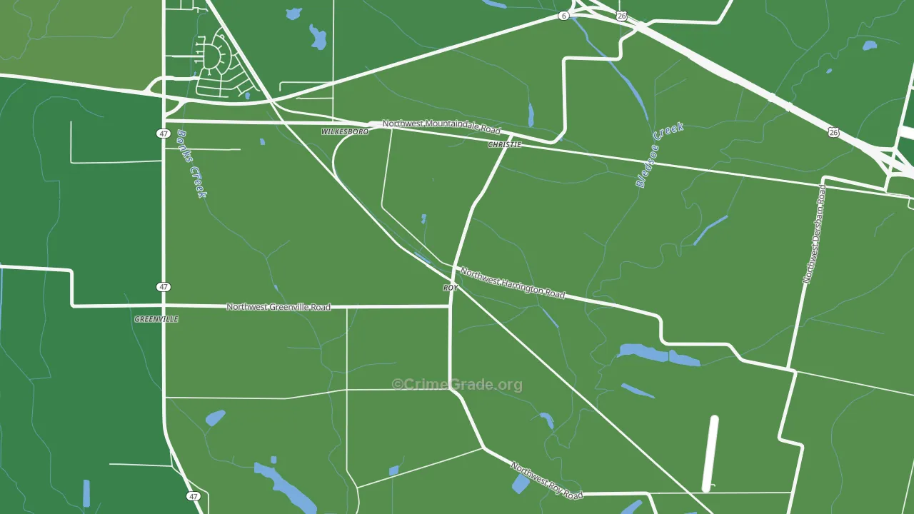 Greenville, OR Map of Drug-Related Crime Rates