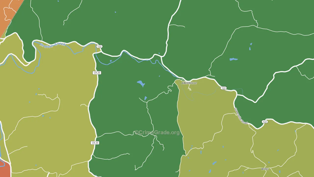 Greenville, WV Map of Drug-Related Crime Rates