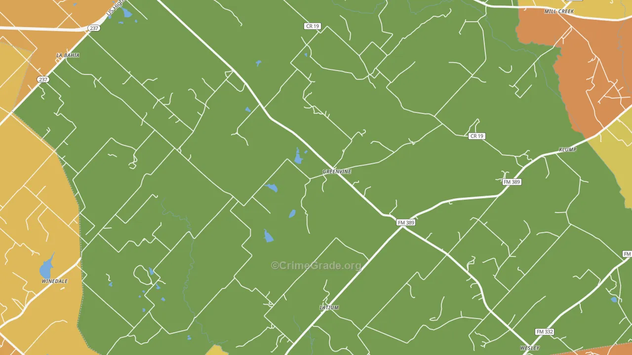 Greenvine, TX Map of Drug-Related Crime Rates