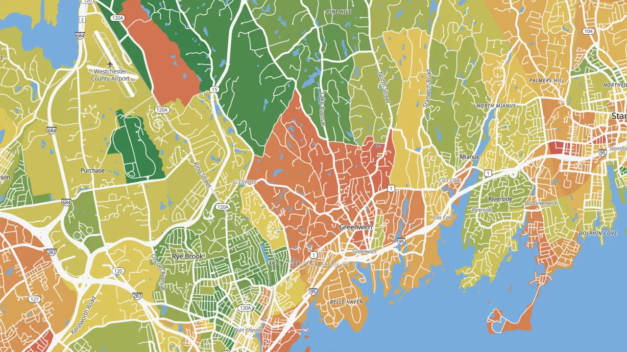 Greenwich, CT Map of Drug-Related Crime Rates